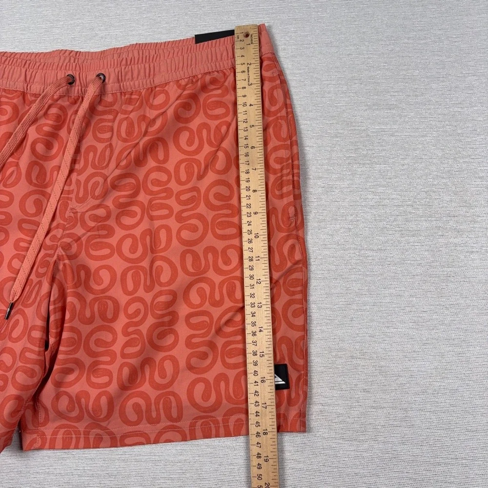Quicksilver Swim Trunks Mens Size L Red Lined Polyester Stretch Drawstring NEW